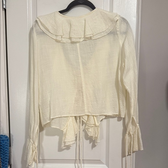 Cream Ruffle Blouse - Picture 2 of 2